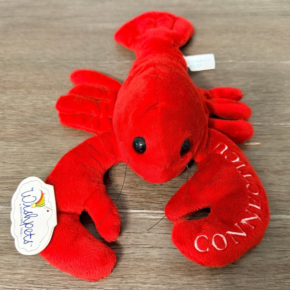 Vintage 1997‎ Wishpets Rocky the Lobster of Connecticut Plush